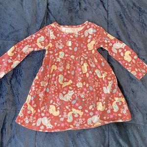 Wonder Nation Red Animal Print Long Sleeve Dress With Pockets 3T
